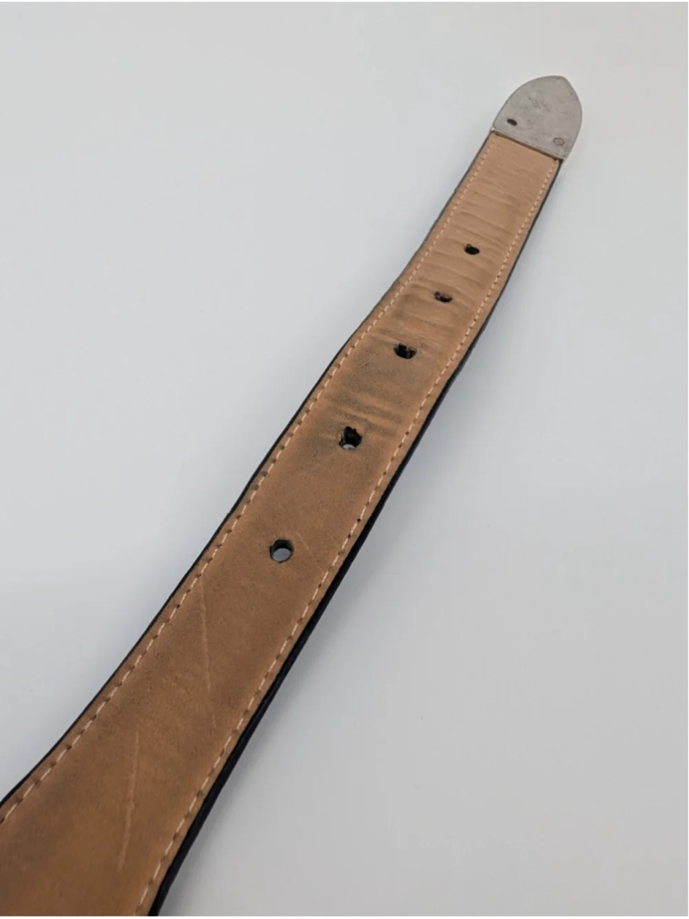 Belt Master Black Croc Embossed Leather Belt 36 Silver Western Buckle Heritage